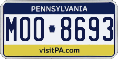 PA license plate MOO8693