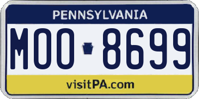 PA license plate MOO8699
