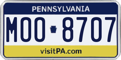 PA license plate MOO8707