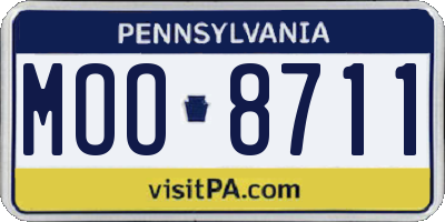 PA license plate MOO8711