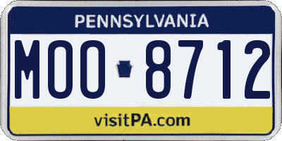 PA license plate MOO8712