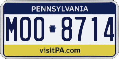 PA license plate MOO8714