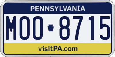 PA license plate MOO8715