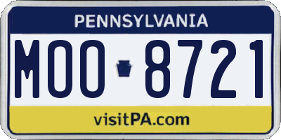 PA license plate MOO8721