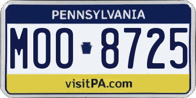 PA license plate MOO8725
