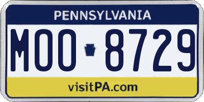 PA license plate MOO8729