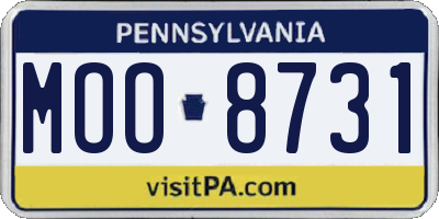 PA license plate MOO8731