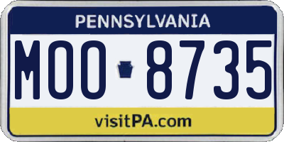 PA license plate MOO8735