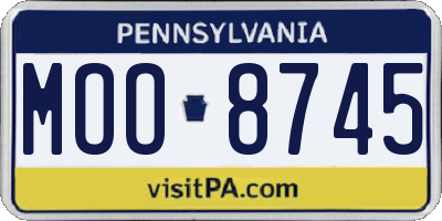 PA license plate MOO8745
