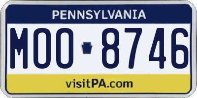 PA license plate MOO8746