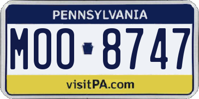 PA license plate MOO8747