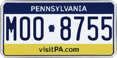 PA license plate MOO8755