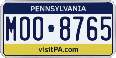 PA license plate MOO8765