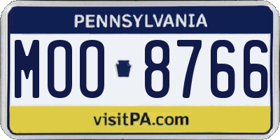 PA license plate MOO8766