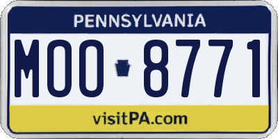 PA license plate MOO8771