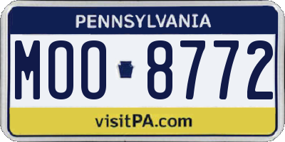 PA license plate MOO8772