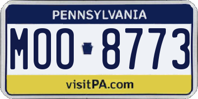 PA license plate MOO8773