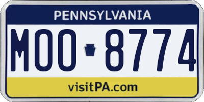 PA license plate MOO8774