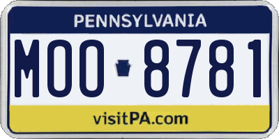 PA license plate MOO8781