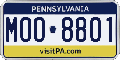 PA license plate MOO8801