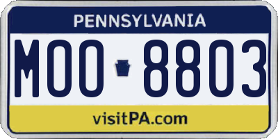 PA license plate MOO8803