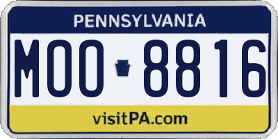 PA license plate MOO8816