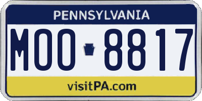 PA license plate MOO8817