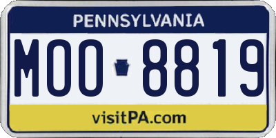 PA license plate MOO8819