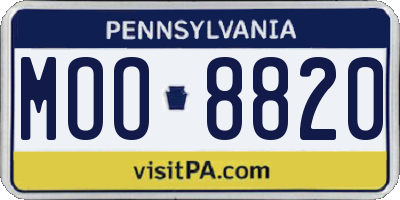 PA license plate MOO8820