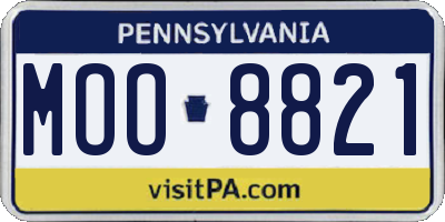 PA license plate MOO8821