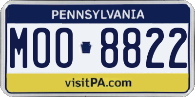 PA license plate MOO8822