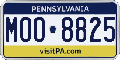 PA license plate MOO8825