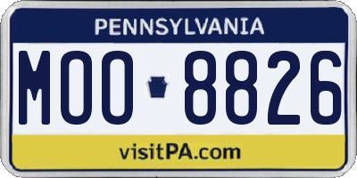 PA license plate MOO8826
