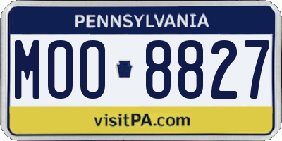 PA license plate MOO8827