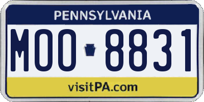 PA license plate MOO8831