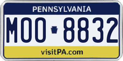 PA license plate MOO8832