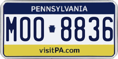 PA license plate MOO8836