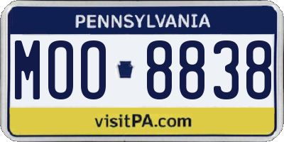 PA license plate MOO8838