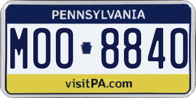 PA license plate MOO8840