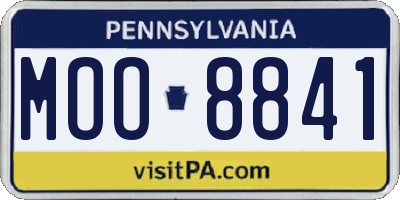 PA license plate MOO8841