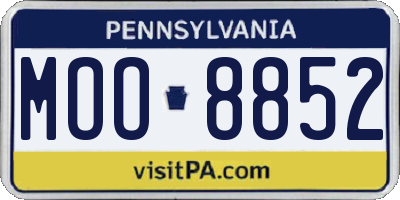 PA license plate MOO8852