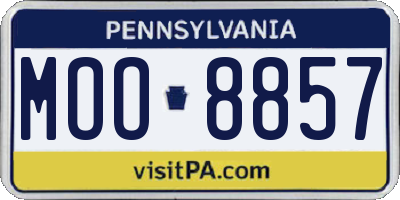 PA license plate MOO8857