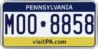 PA license plate MOO8858