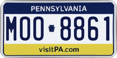 PA license plate MOO8861