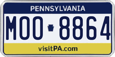 PA license plate MOO8864