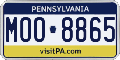 PA license plate MOO8865