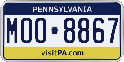 PA license plate MOO8867