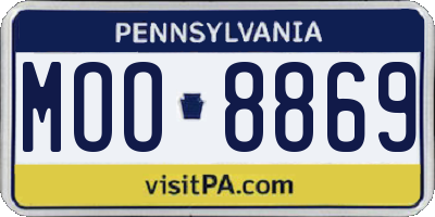 PA license plate MOO8869