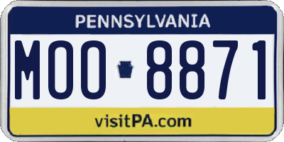PA license plate MOO8871