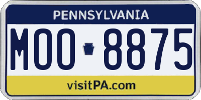 PA license plate MOO8875